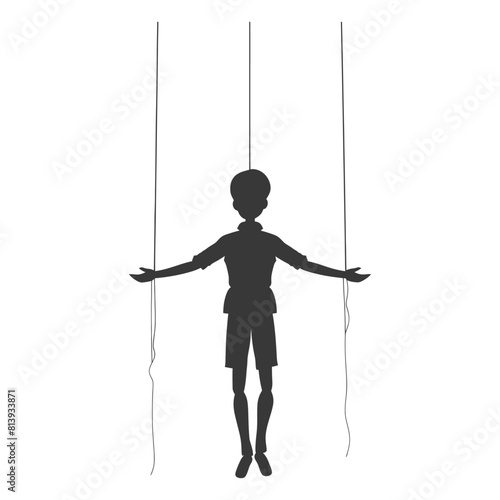 Silhouette Marionette puppet full body black color only