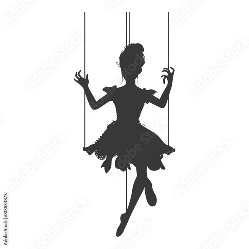 Silhouette Marionette puppet full body black color only