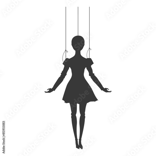 Silhouette Marionette puppet full body black color only