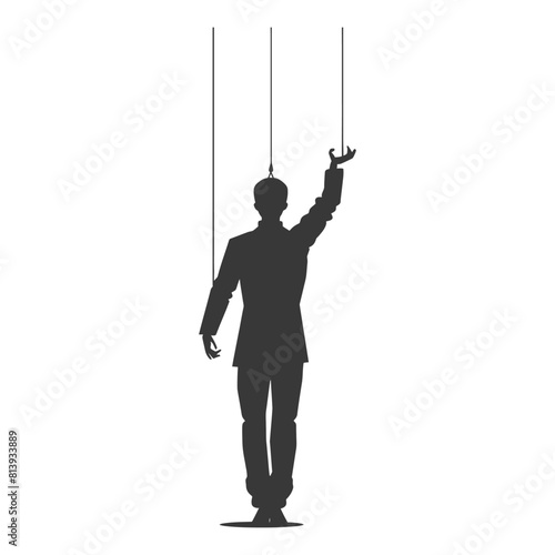 Silhouette Marionette puppet full body black color only