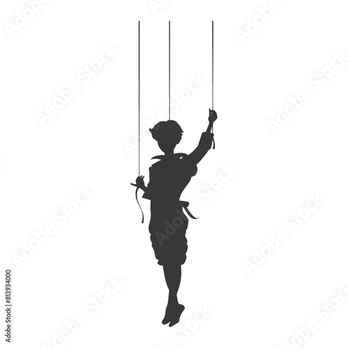 Silhouette Marionette puppet full body black color only