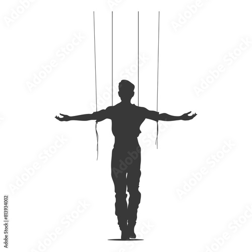 Silhouette Marionette puppet full body black color only