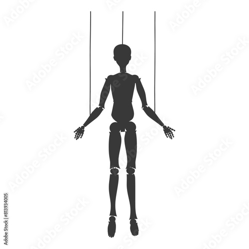 Silhouette Marionette puppet full body black color only