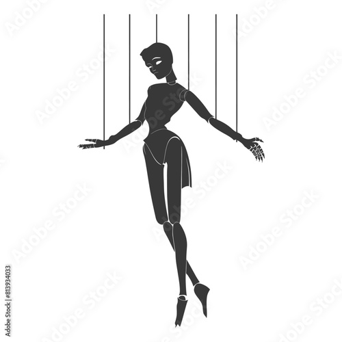Silhouette Marionette puppet full body black color only