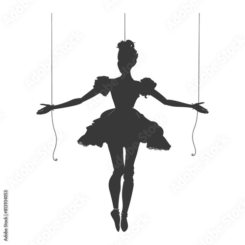 Silhouette Marionette puppet full body black color only
