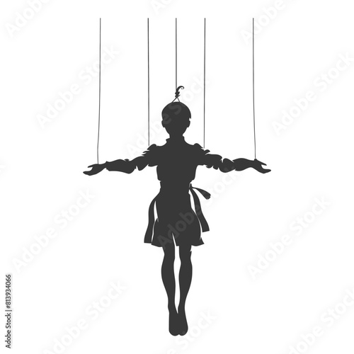 Silhouette Marionette puppet full body black color only
