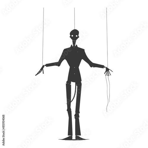 Silhouette Marionette puppet full body black color only