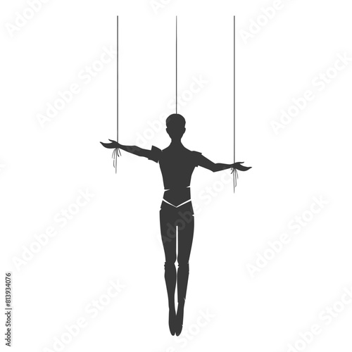 Silhouette Marionette puppet full body black color only