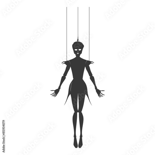 Silhouette Marionette puppet full body black color only