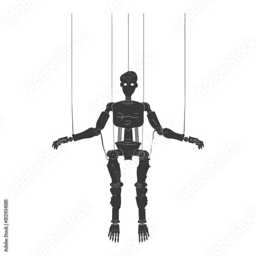 Silhouette Marionette puppet full body black color only