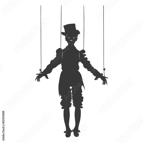 Silhouette Marionette puppet full body black color only