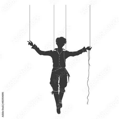 Silhouette Marionette puppet full body black color only