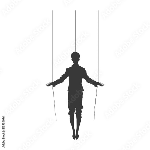 Silhouette Marionette puppet full body black color only