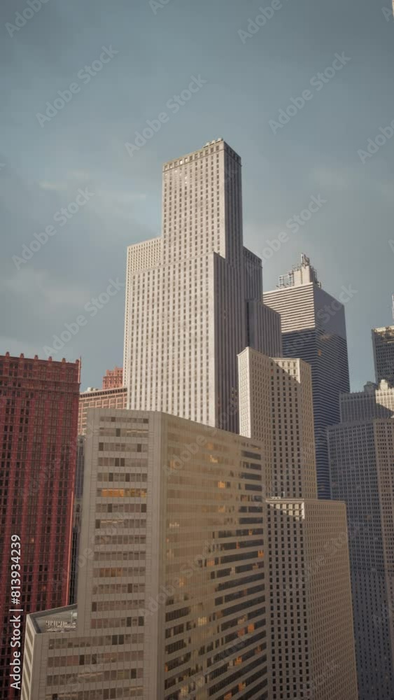 A tall building standing above a city, showcasing its dominance and height compared to surrounding structures. A tall building standing above a city, showcasing its dominance and height compared to surrounding structures.