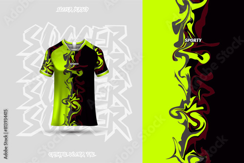 Sports jersey and t-shirt template sports jersey design vector. Sports design for football, racing, gaming jersey. Vector.
