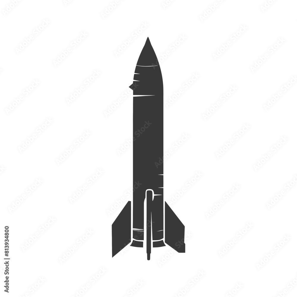 Silhouette missile black color only Silhouette missile black color only