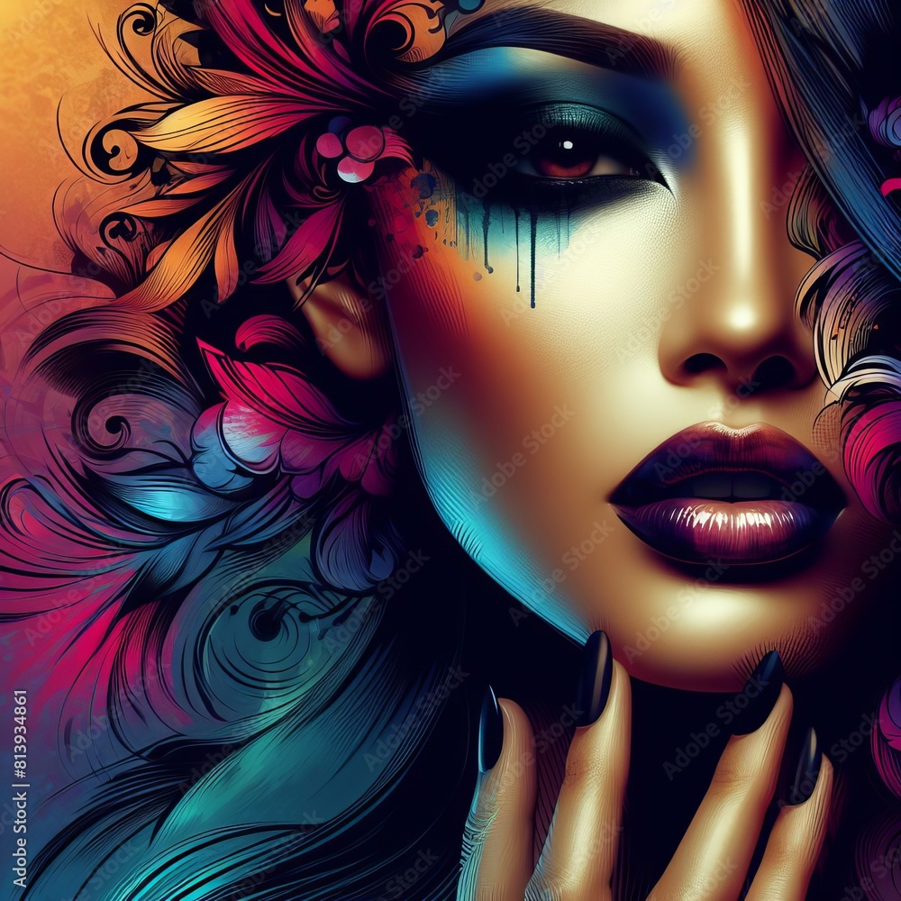 Close-up of beautiful women full of pure beauty Close-up of beautiful women full of pure beauty