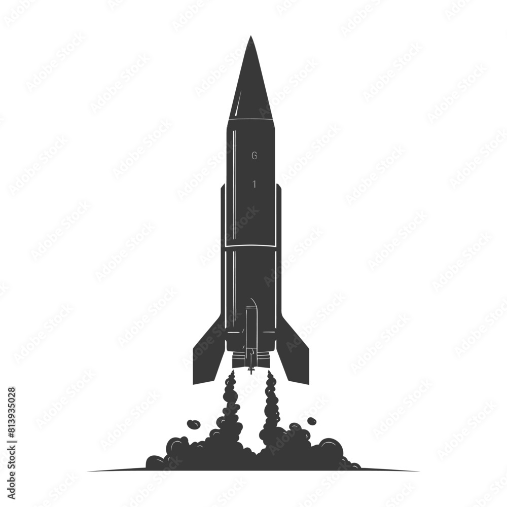 Silhouette missile black color only Silhouette missile black color only