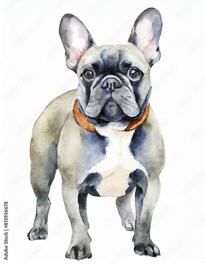 Fototapeta premium Buldog francuski ilustracja