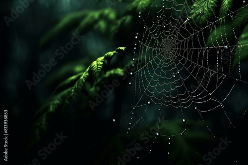Forceful Spider poison web. Animal fear scary insect pattern. Generate Ai