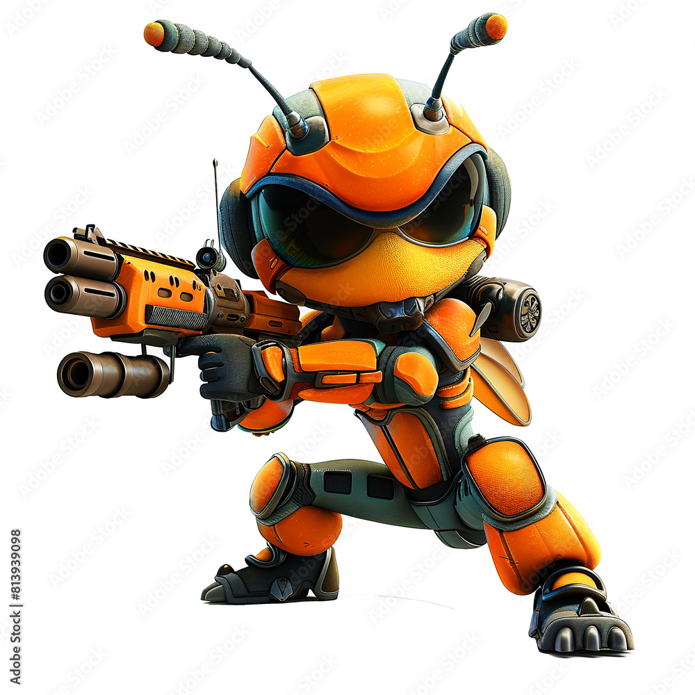 Soldier Ant with gun cartoon. Army Ant Soldier cartoon illustration ...