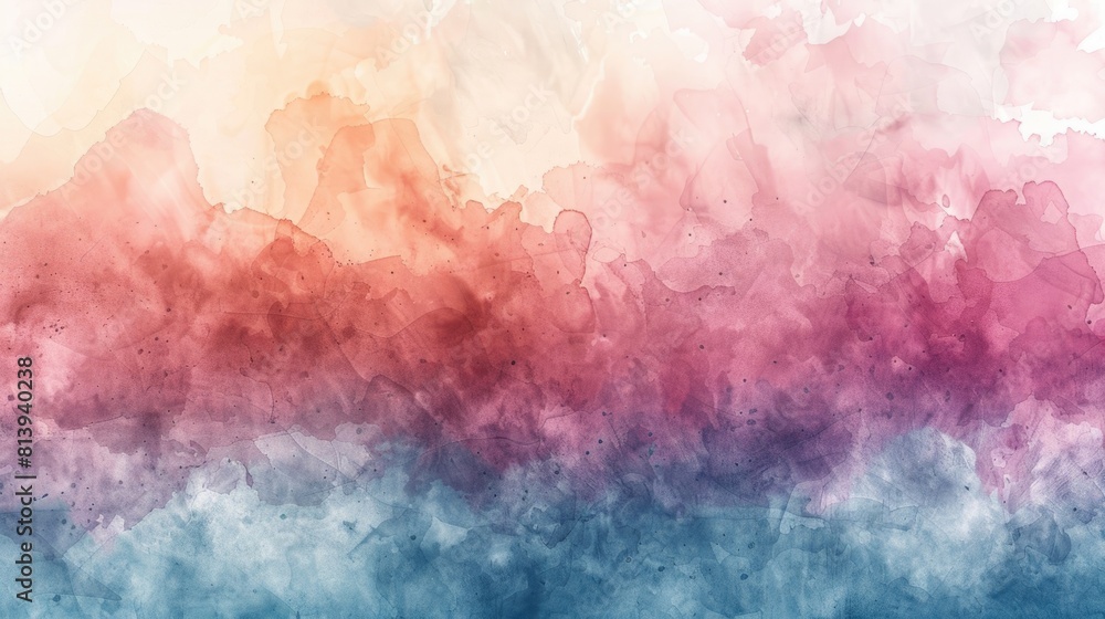 Fototapeta premium Abstract watercolor background blue red yellow gradient with copy space. Digital art painting. Colorful texture. desktop wallpaper or poster.