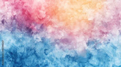 Abstract colorful watercolor background horizontal. Texture art paper. Can be used as a desktop wallpaper. Copy space for text photo