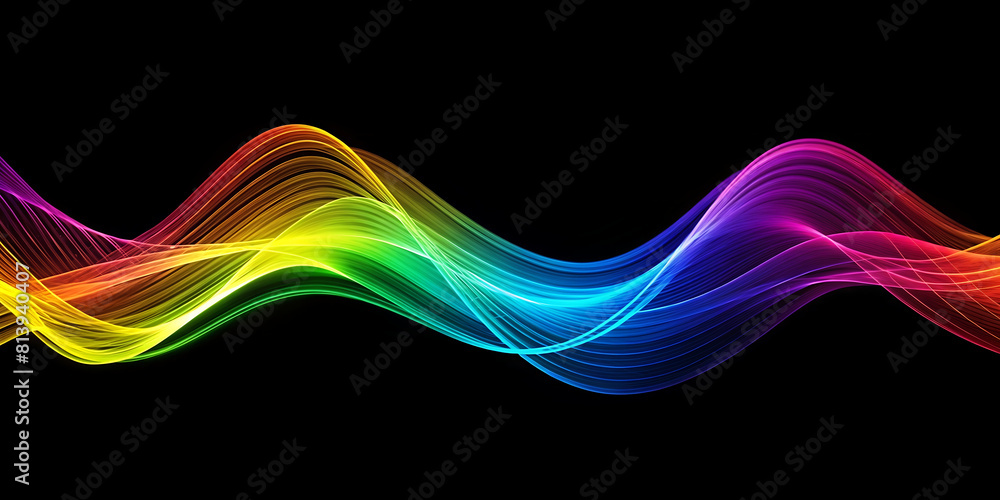 abstract colorful lines black background abstract colorful lines black background