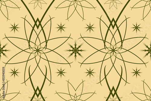 Seamless green floral graphic pattern