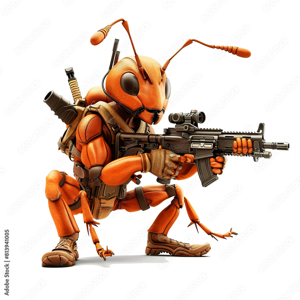 Soldier Ant with gun cartoon. Army Ant Soldier cartoon illustration ...