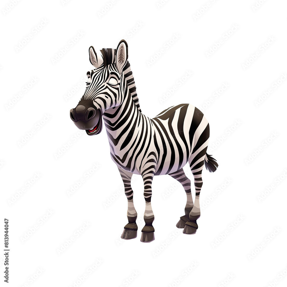 Fototapeta premium Happy Zebra Cartoon, Cartoon Illustration