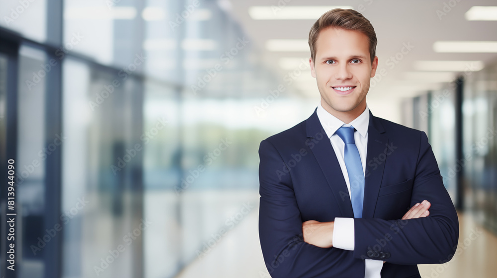 Confident Young Businessman in a Modern Office Confident Young Businessman in a Modern Office