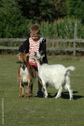 Enfant avec ch  vre