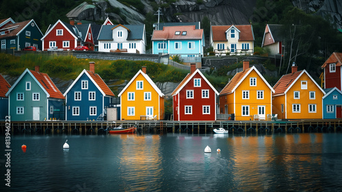 Colorful houses on the shore