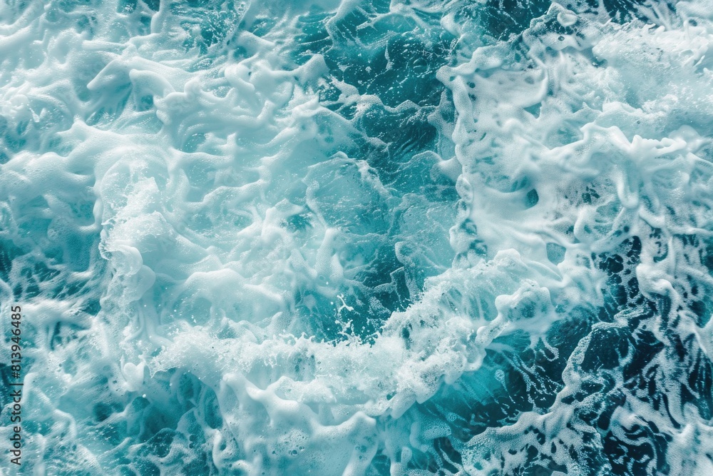 Fototapeta premium Crisp Blue Soap Suds and Bubbles Texture Background