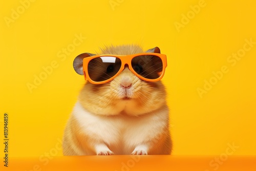 hamster in sunglasses on bright background © Ирина Рычко