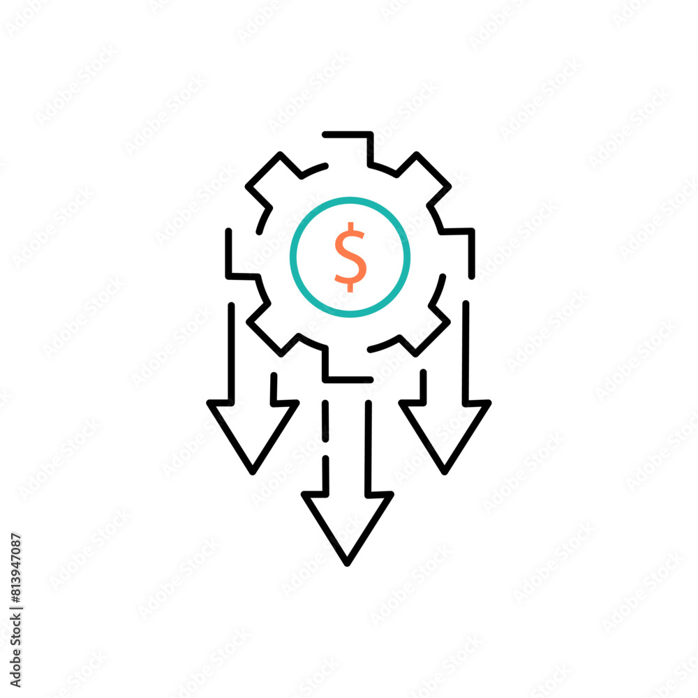 Cost Reduction Vector Illustration Icon Design Cost Reduction Vector Illustration Icon Design
