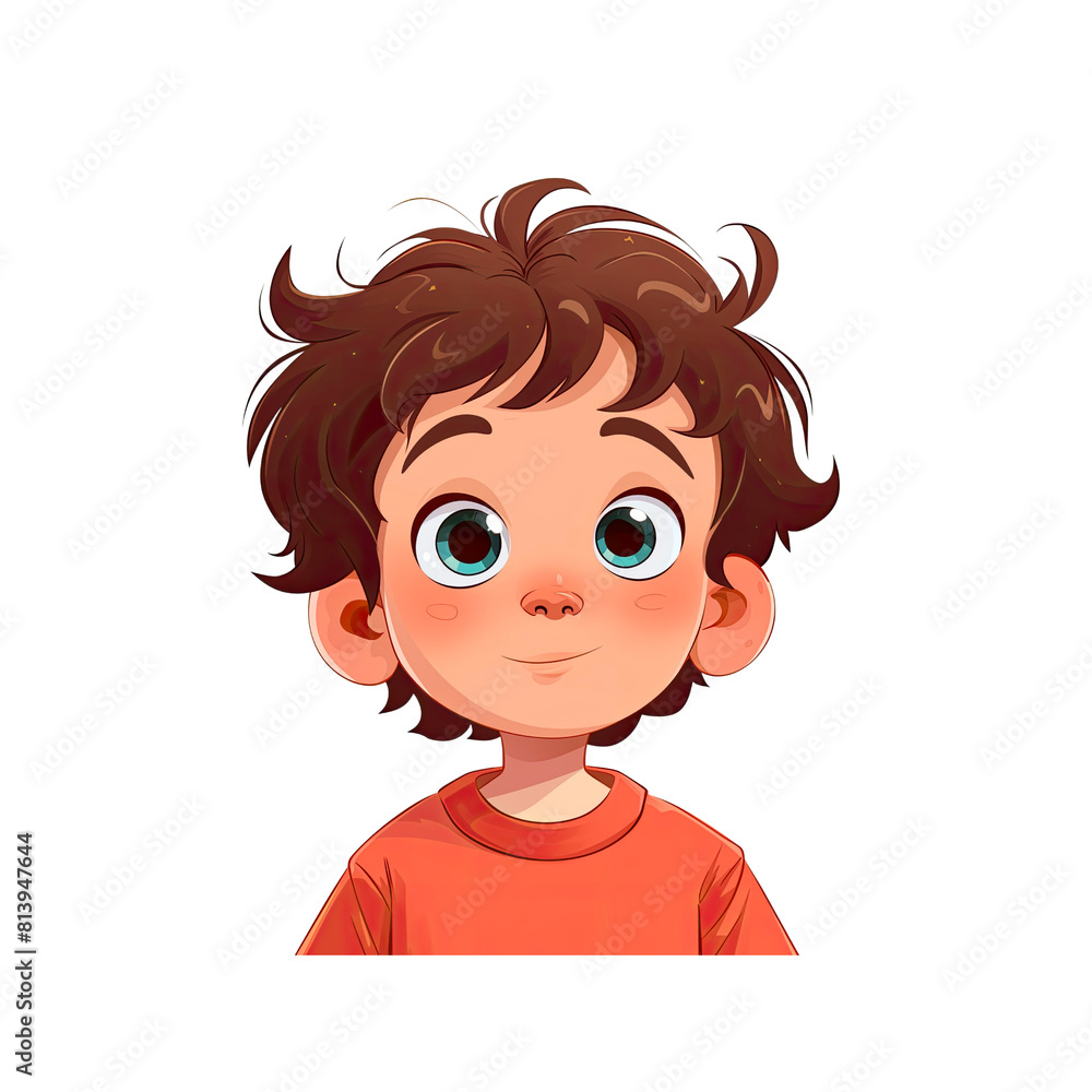 Little Boy With A Million Dreams His Eyes, Cartoon Illustration Little Boy With A Million Dreams His Eyes, Cartoon Illustration