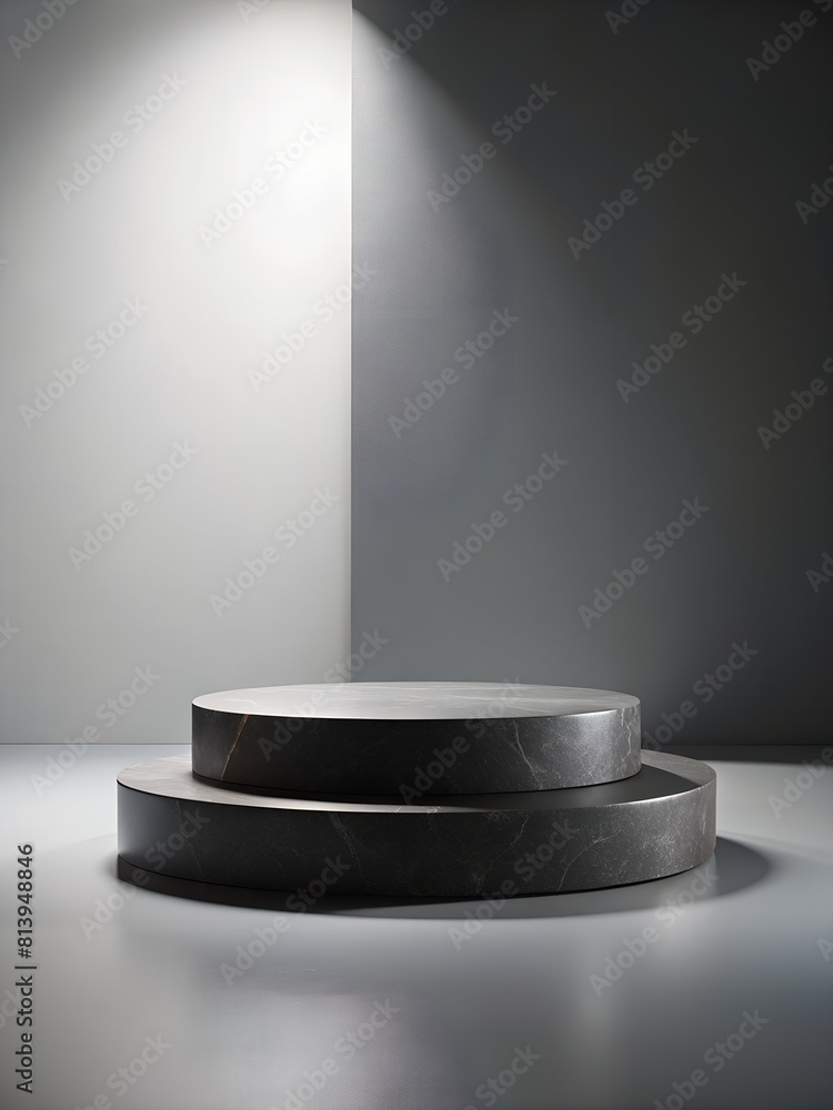 black podium for product display on a white background black podium for product display on a white background