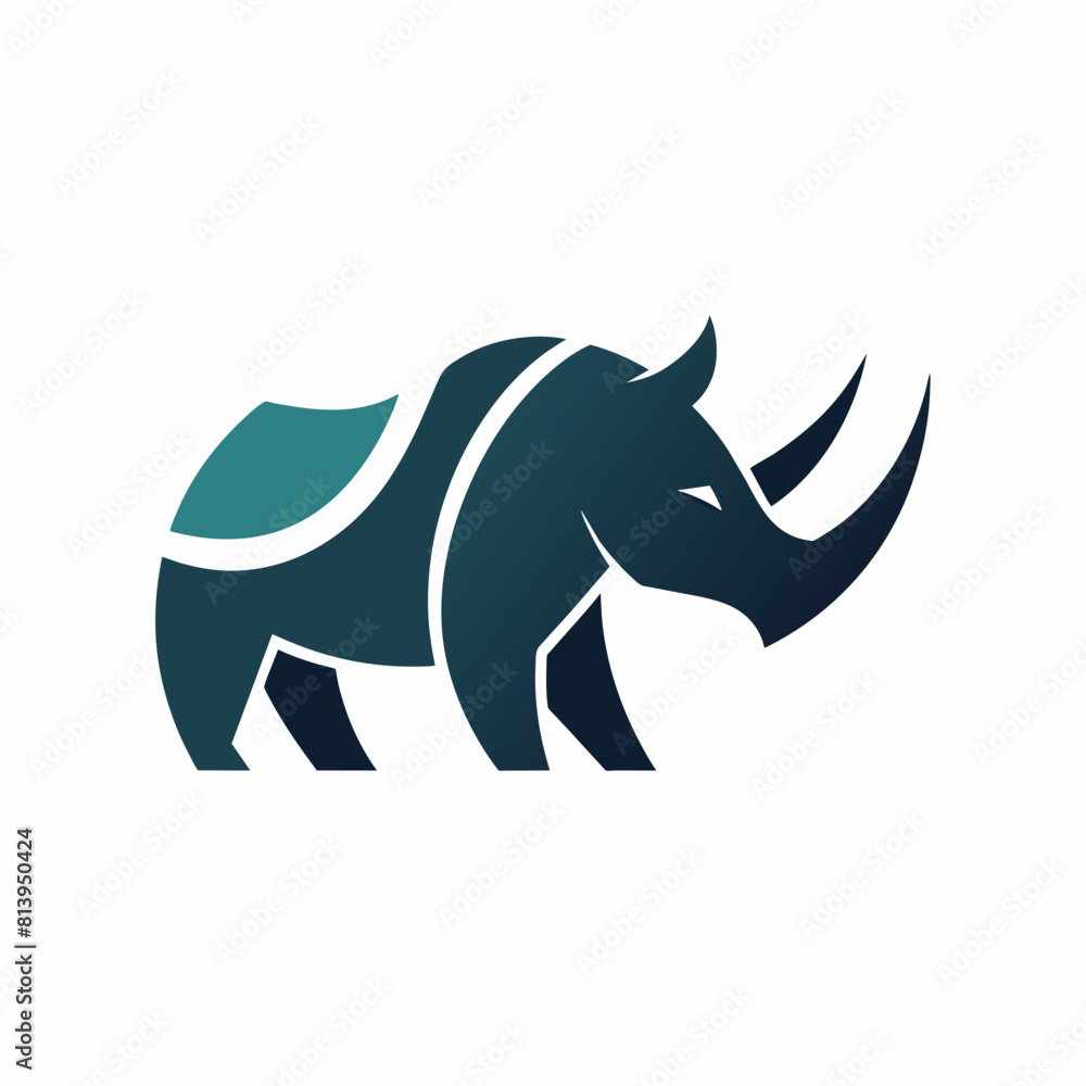 Obraz premium A rhinoceros logo icon illustration
