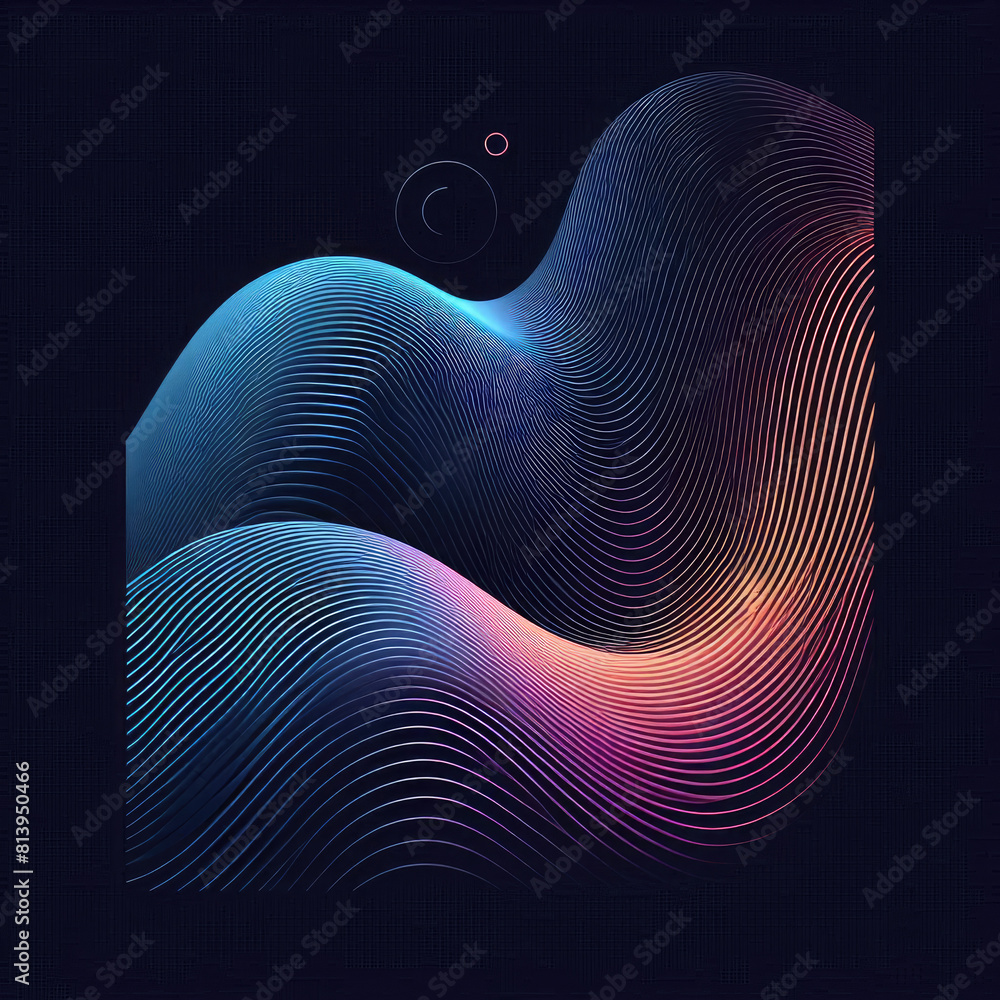 Generative AI 3D wavy wave gradient image illustration, realistic 3D Gradient Wave, 3d gradient wave outline, With smoothly flowing colour gradations, cool wavy line art with minimalist style Generative AI 3D wavy wave gradient image illustration, realistic 3D Gradient Wave, 3d gradient wave outline, With smoothly flowing colour gradations, cool wavy line art with minimalist style