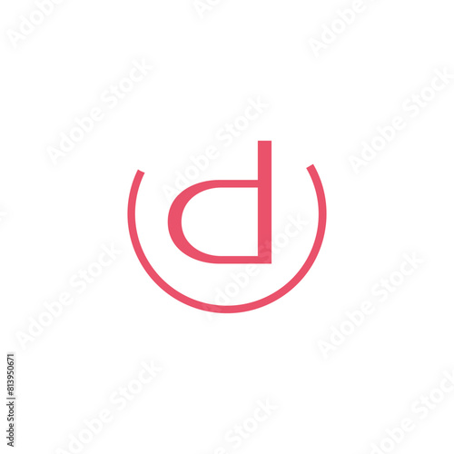 letter d u loop smile simple logo vector