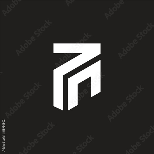 Tableau sur toile letter pn linear simple geometric logo vector