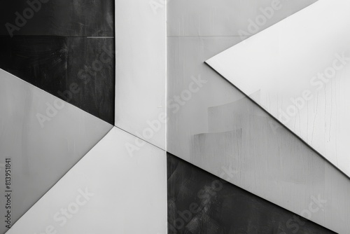 Monochrome Geometric Contrast Captured in an Abstract Architectural Setting