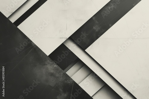 Monochrome Geometric Contrast Captured in an Abstract Architectural Setting