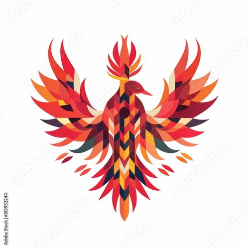 Majestic Phoenix in Fiery Colors: Modern Digital Art