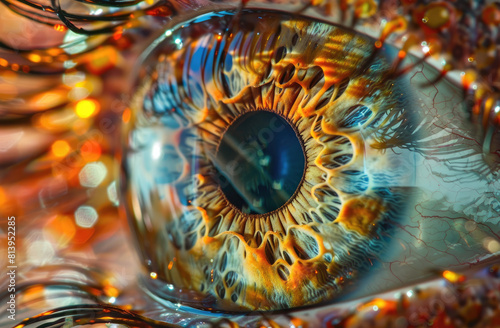 Enhance the quality of this image of an eyeball made of glass