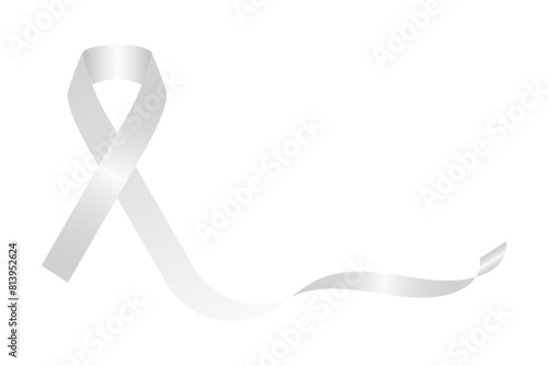 Vector illustration of brain tumor awareness gray ribbon on transparent background