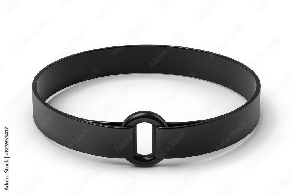 A black belt with a buckle on a plain white background. Perfect for fashion or accessories themes A black belt with a buckle on a plain white background. Perfect for fashion or accessories themes