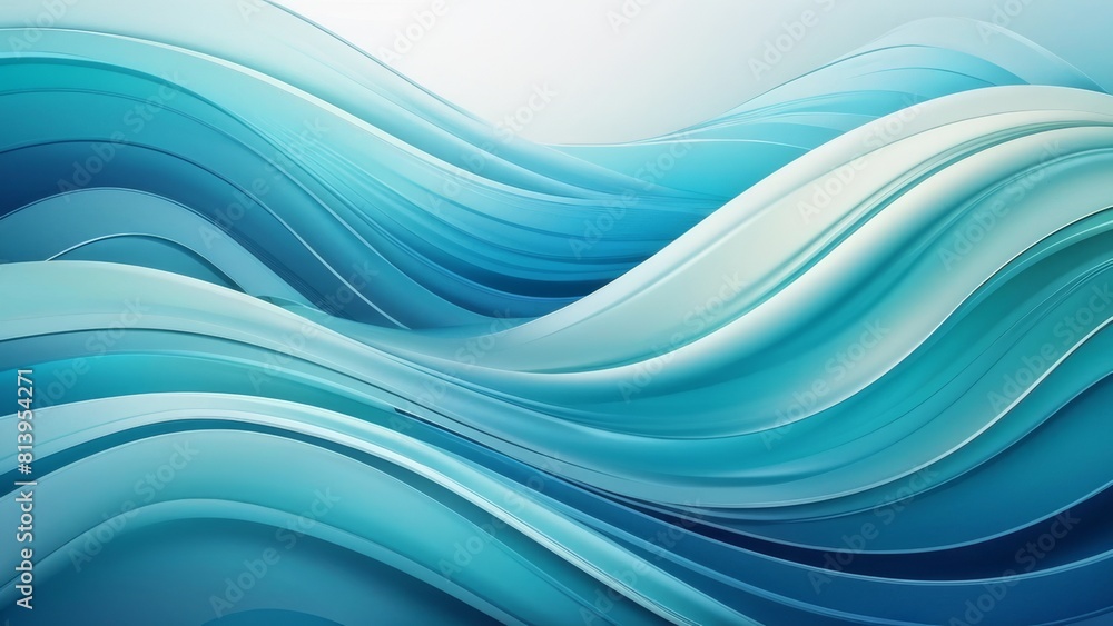 Fototapeta premium Abstract blue background with smooth lines. Vector illustration. 